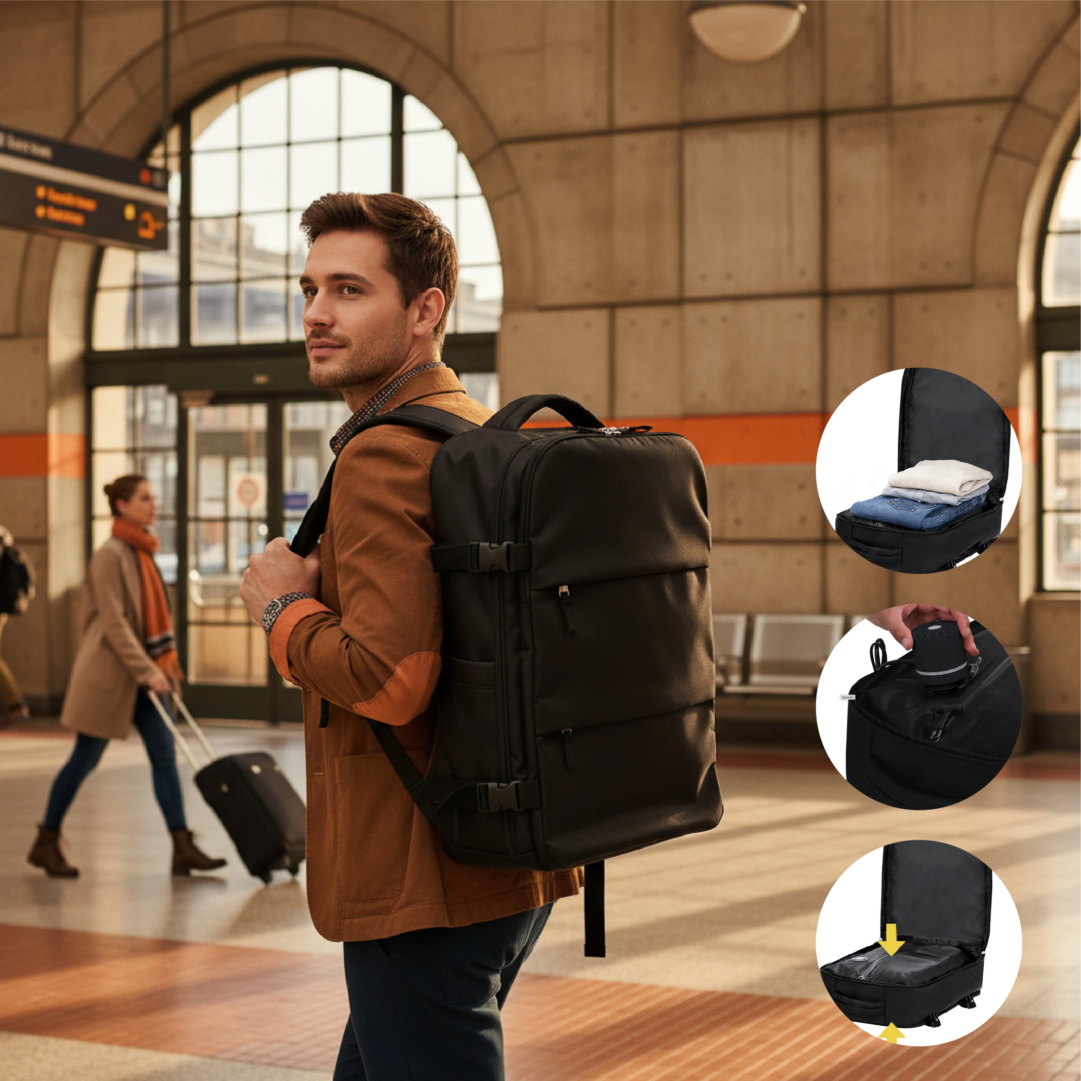 sac à dos avec compression sous vide
